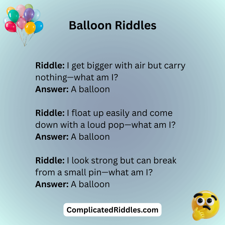 Balloon Riddles For Adults