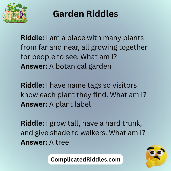 Botanical Garden Riddles