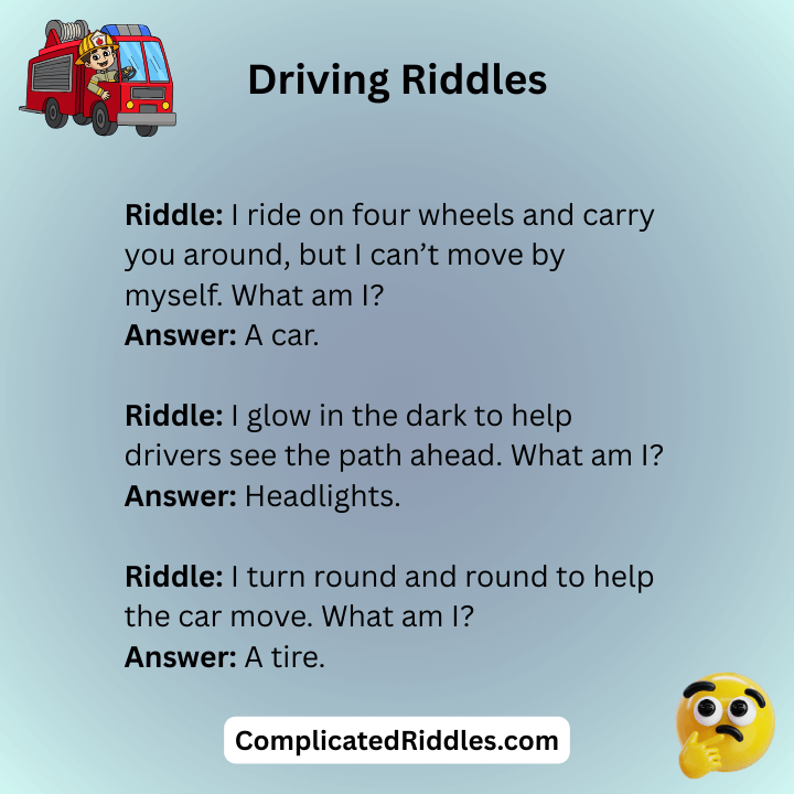 Driving Riddles For Kids
