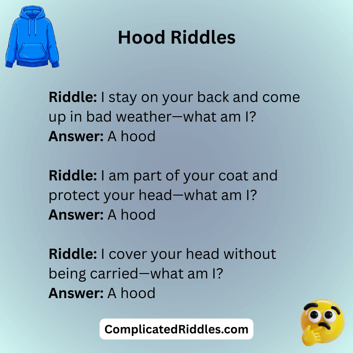 Hood Riddles For Adults
