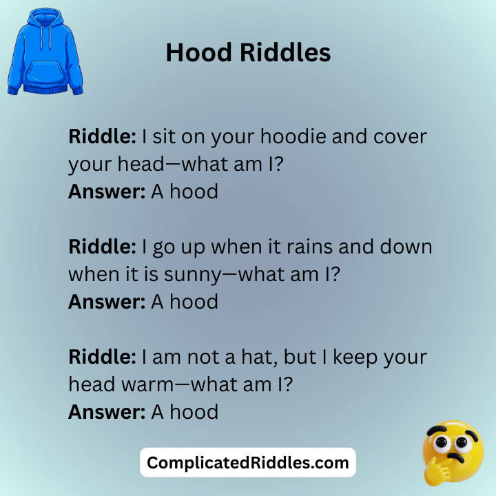 Hood Riddles For Kids