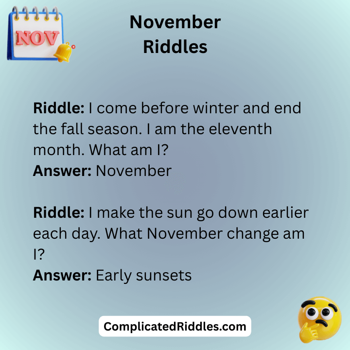 November Riddles For Adults