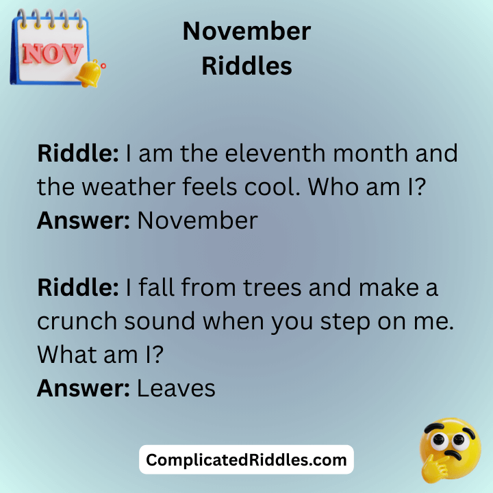 November Riddles For Kids