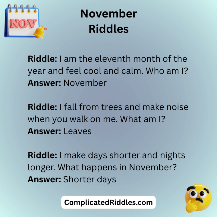 November Riddles With Answers
