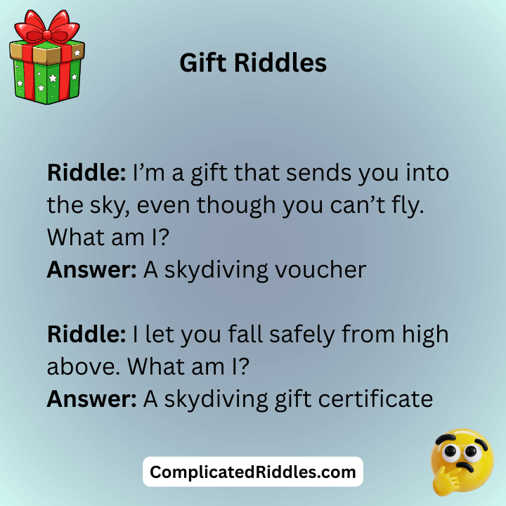 Skydiving Gift Riddles