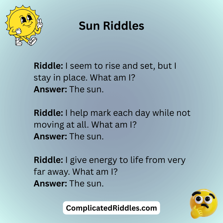 Sun Riddles For Adults