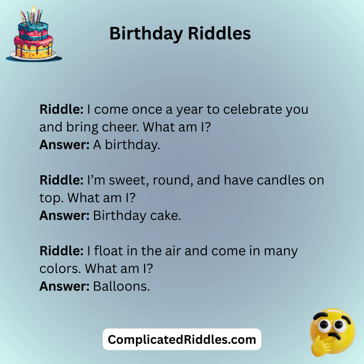 Birthday Riddles With Answers
