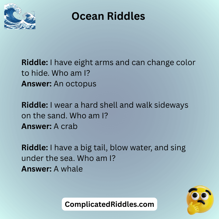 Ocean Animal Riddles