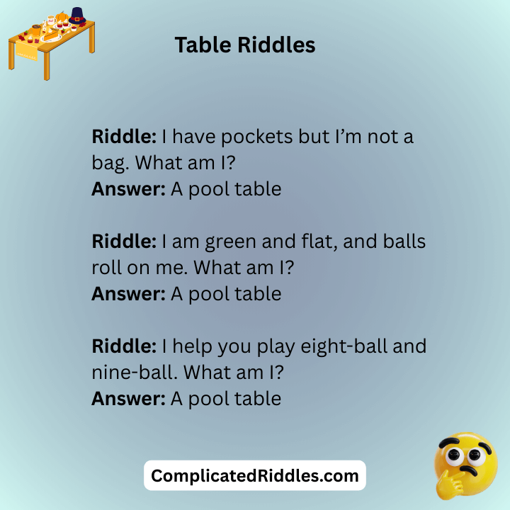 Pool Table Riddles