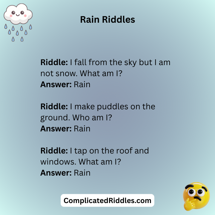 Rain Riddles For Kids
