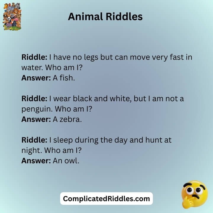 Tricky Animal Riddles With Answers