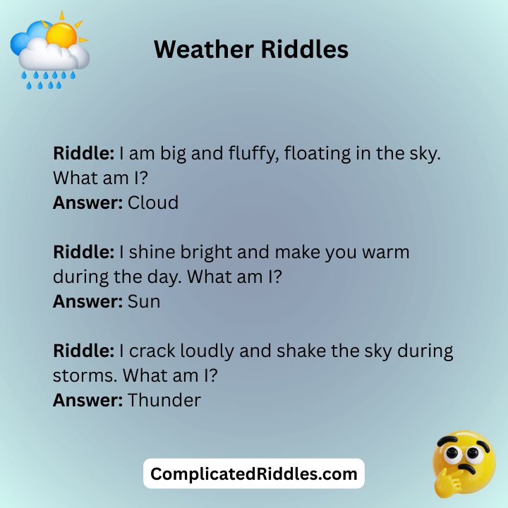 Weather Riddles For Kids