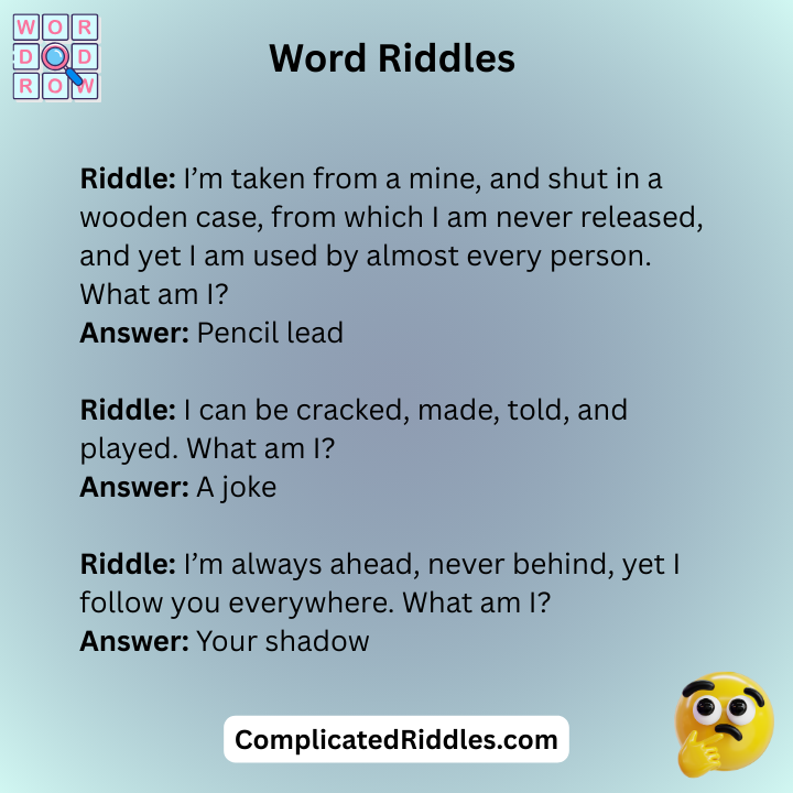 Word Riddles For Adults