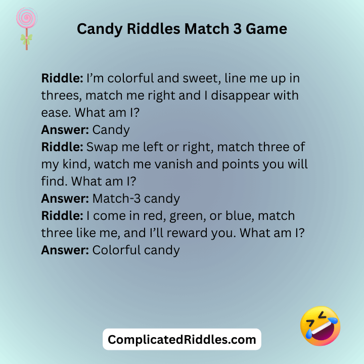 Candy Riddles Match 3 Game