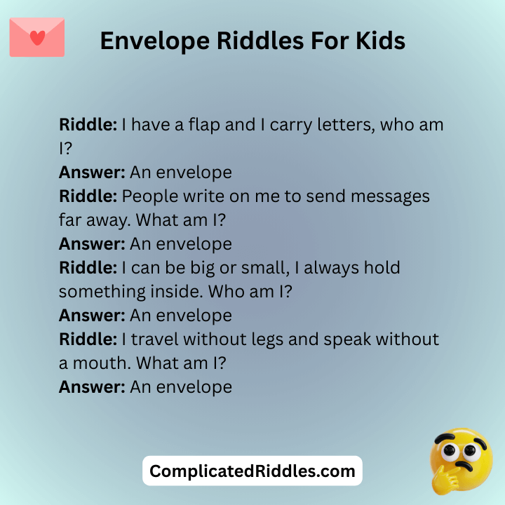 Envelope Riddles For Kids