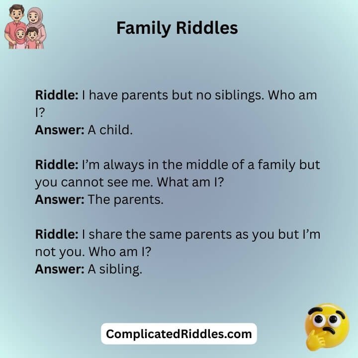 Family Riddles With Answers