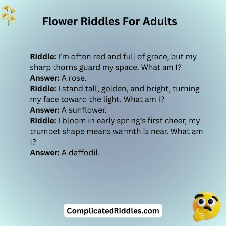 Flower Riddles For Adults 
