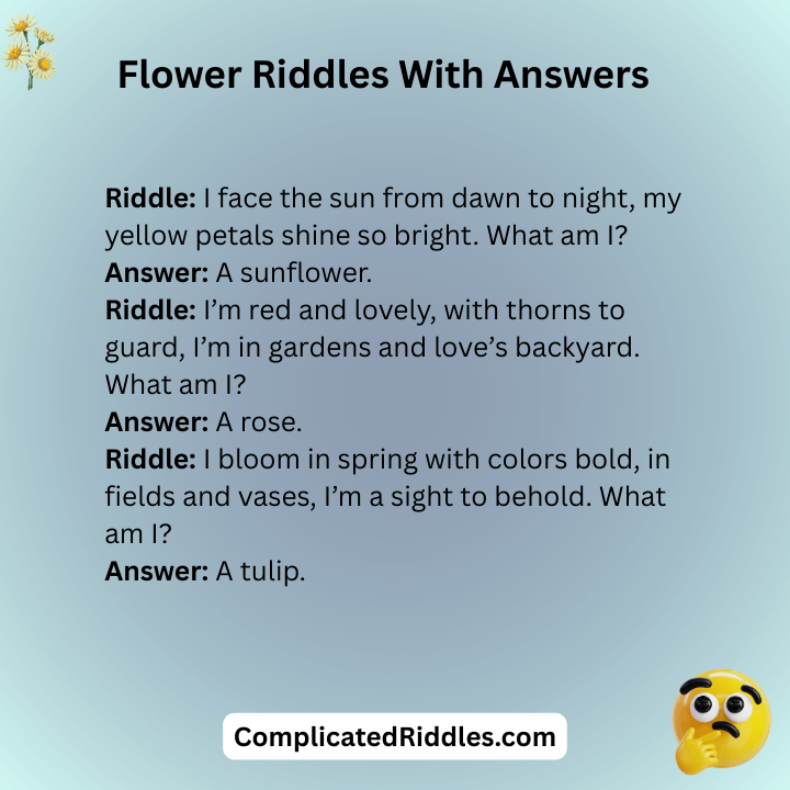 Flower Riddles With Answers