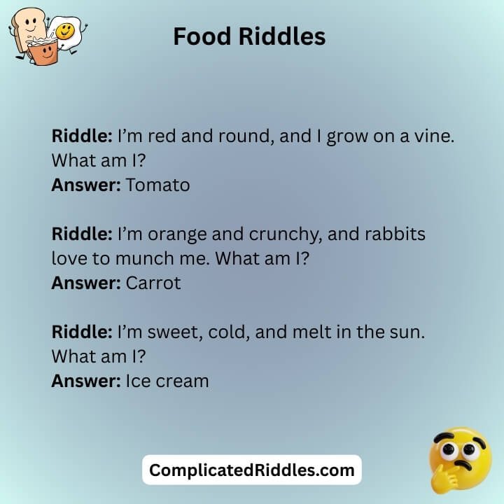 Food Riddles For Preschoolers