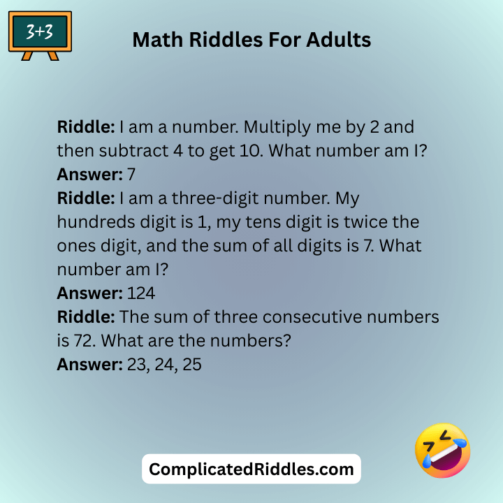 Math Riddles For Adults