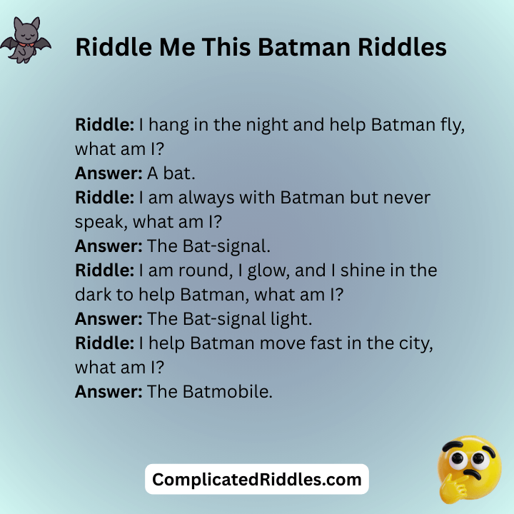 Riddle Me This Batman Riddles