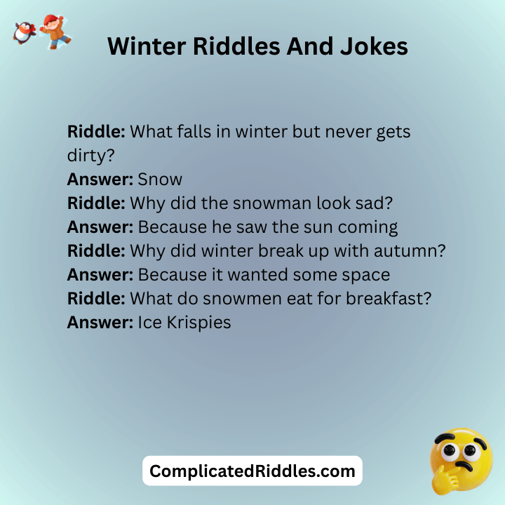 Winter Riddles And Jokes