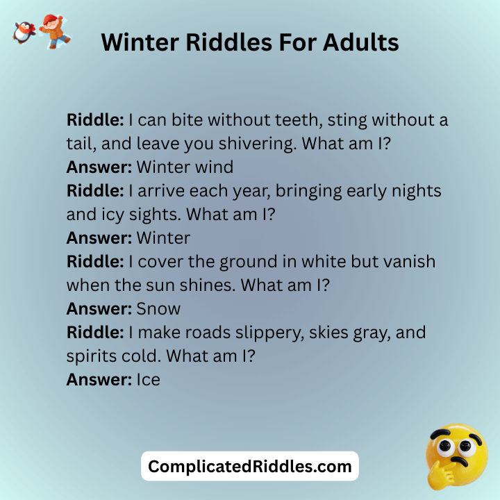 Winter Riddles For Adults