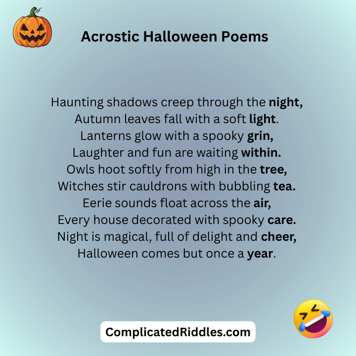 Acrostic Halloween Poems