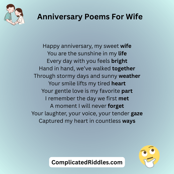 Anniversary Poems For Wife