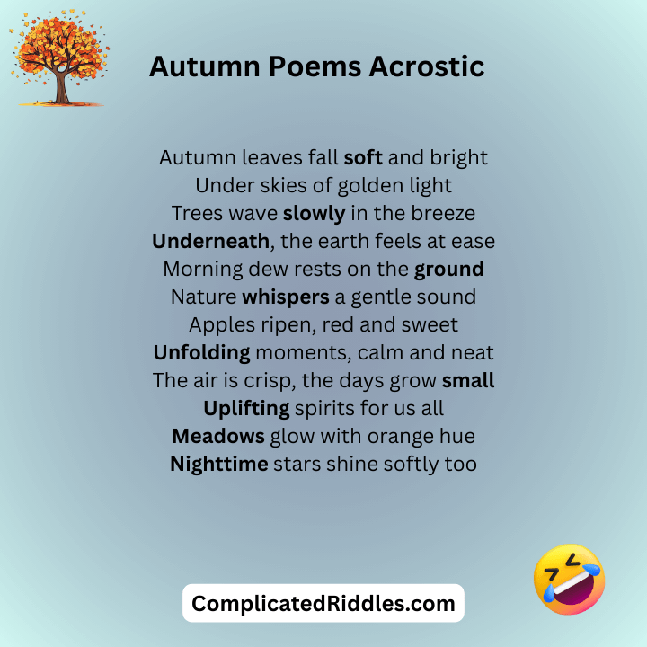 Autumn Poems Acrostic