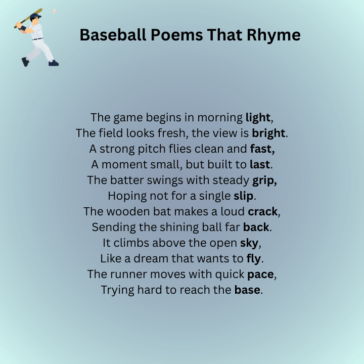 Baseball Poems That Rhyme