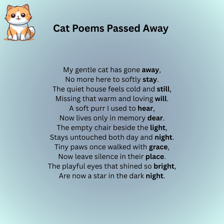 Cat Poems Passed Away