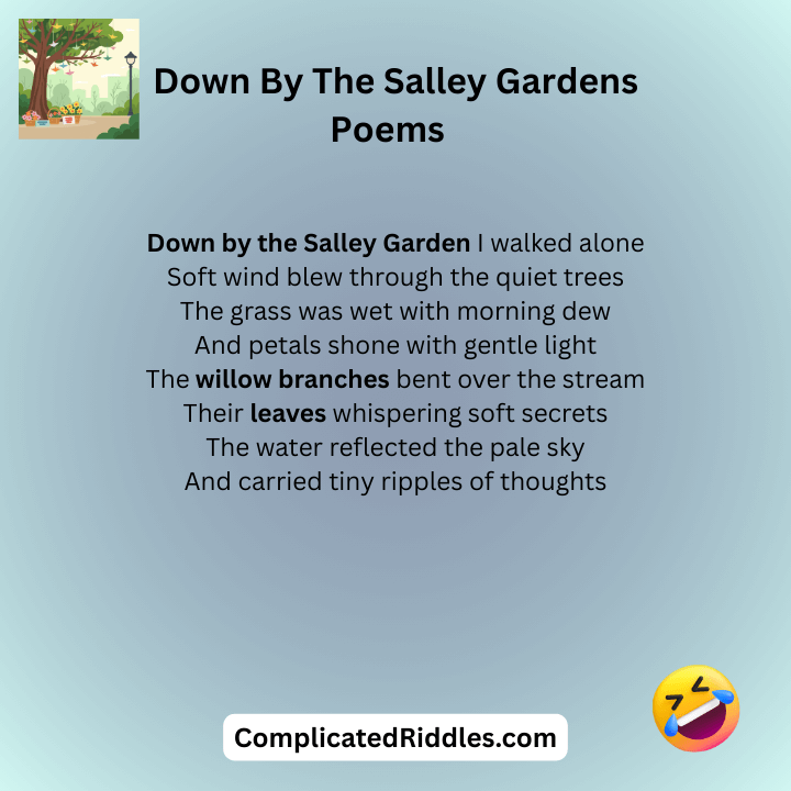 Down By The Salley Gardens Poems