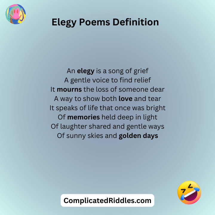 Elegy Poems Definition
