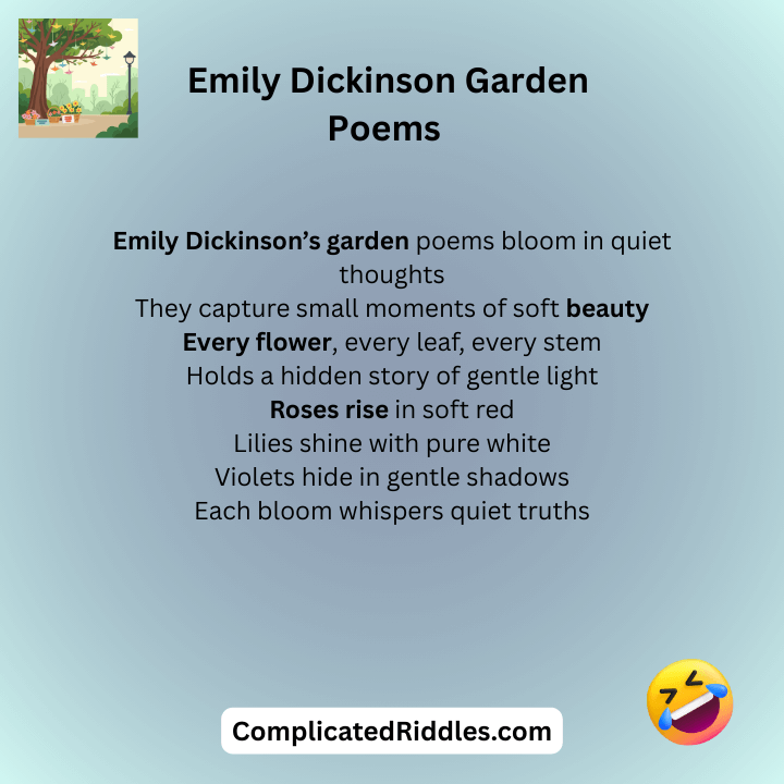 Emily Dickinson Garden Poems