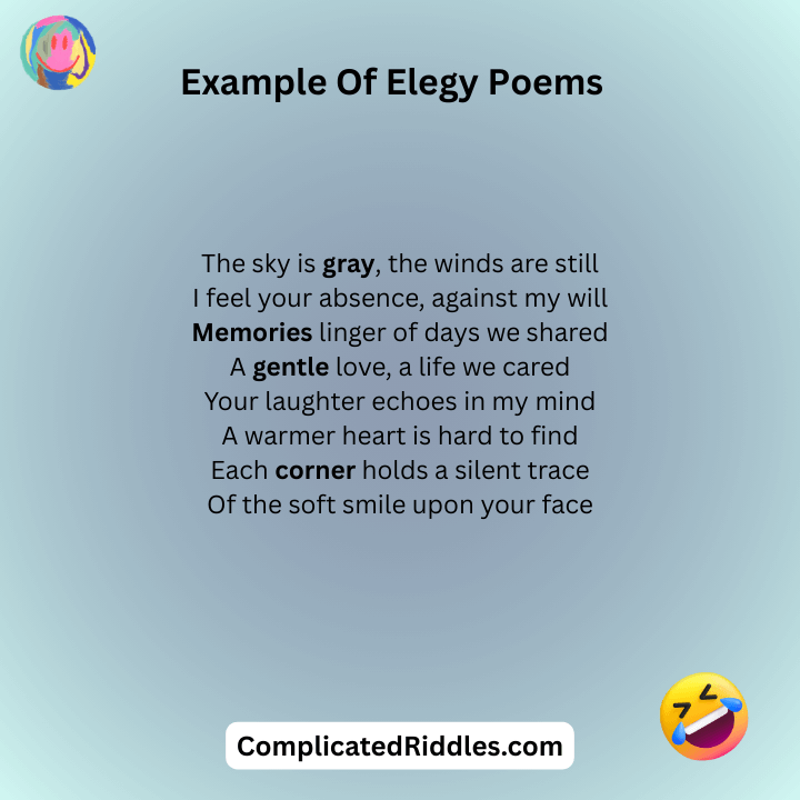 Example Of Elegy Poems