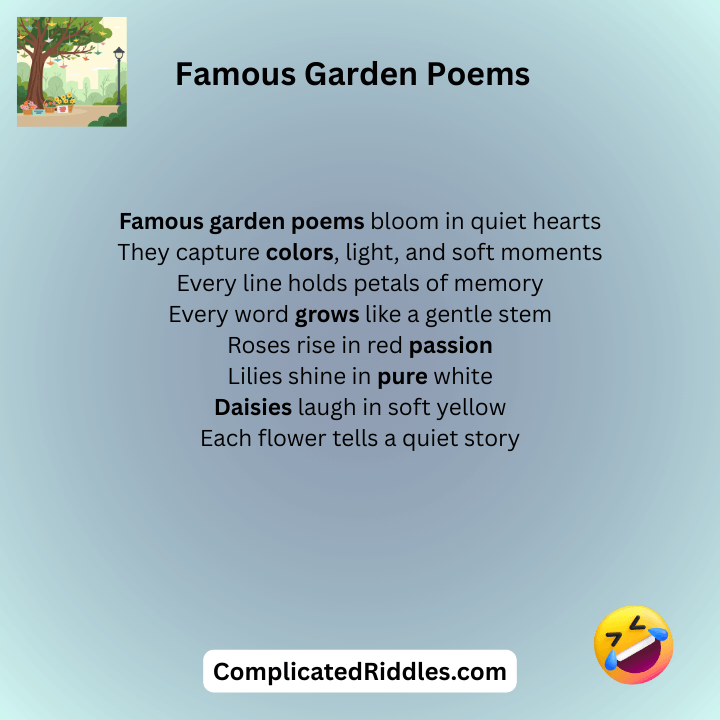 Famous Garden Poems