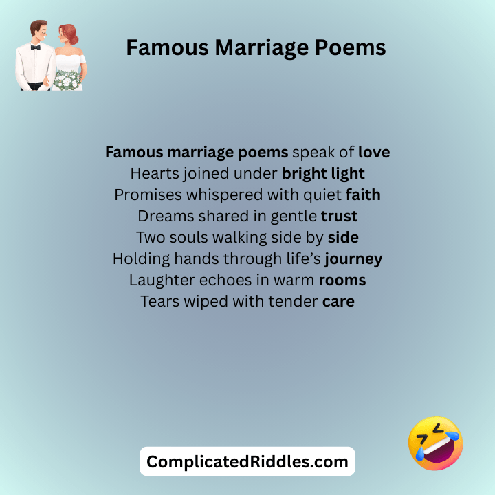 Famous Marriage Poems