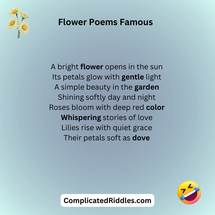 Flower Poems Famous
