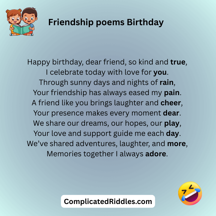 Friendship poems Birthday