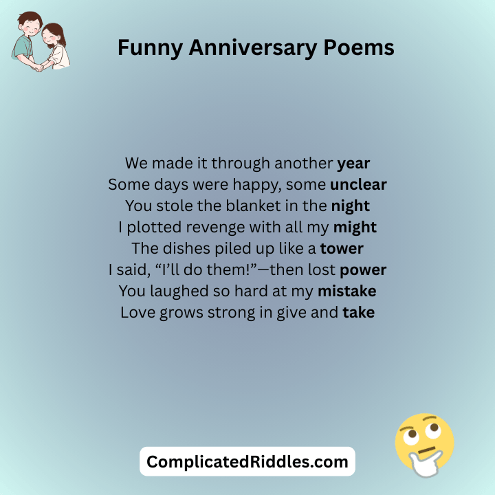 Funny Anniversary Poems