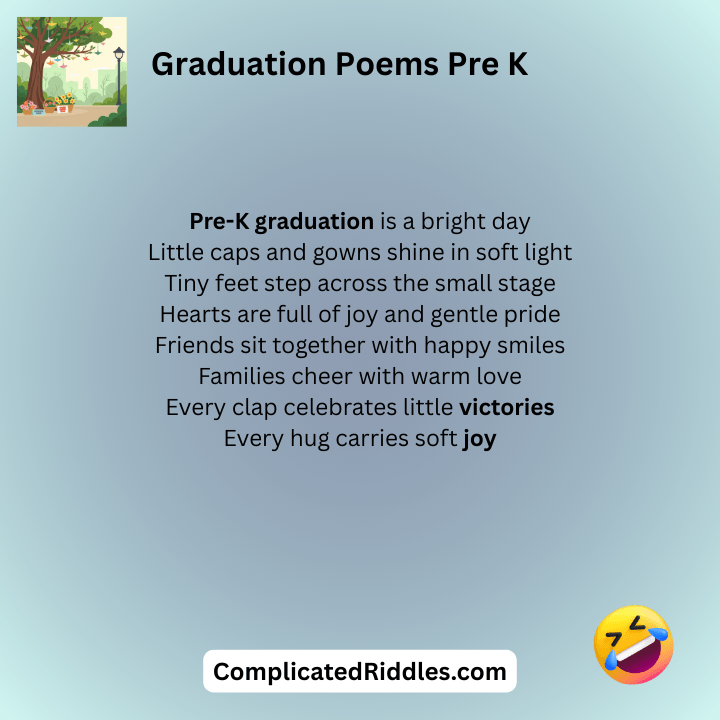 Graduation Poems Pre  K