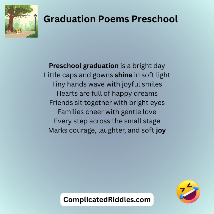 Graduation Poems Preschool