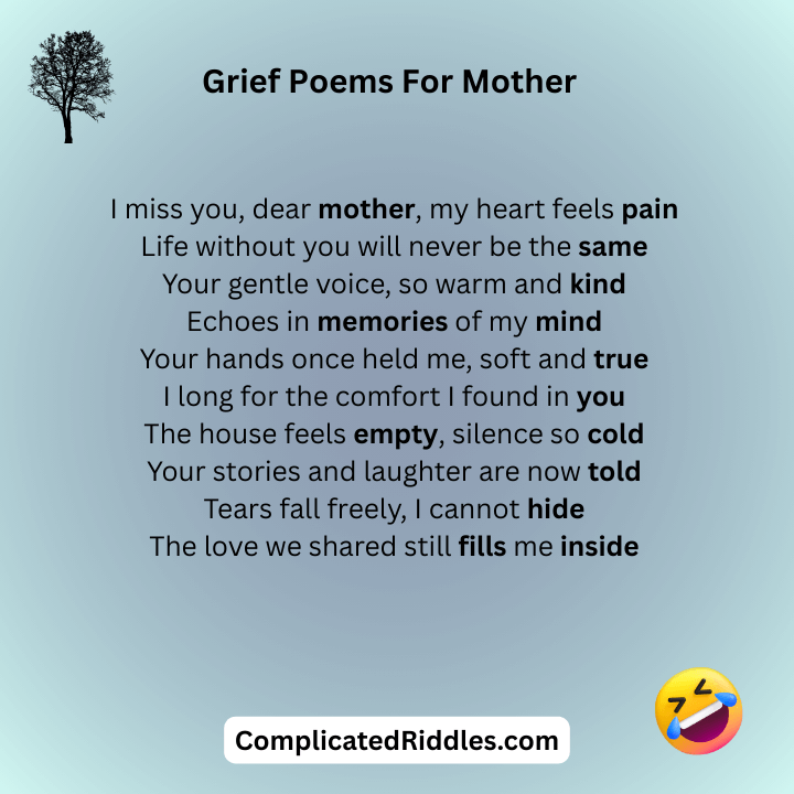 Grief Poems For Mother