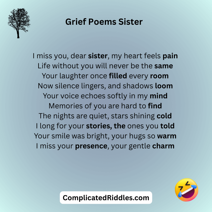 Grief Poems Sister