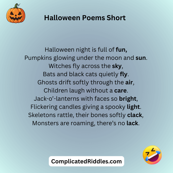 Halloween Poems Short