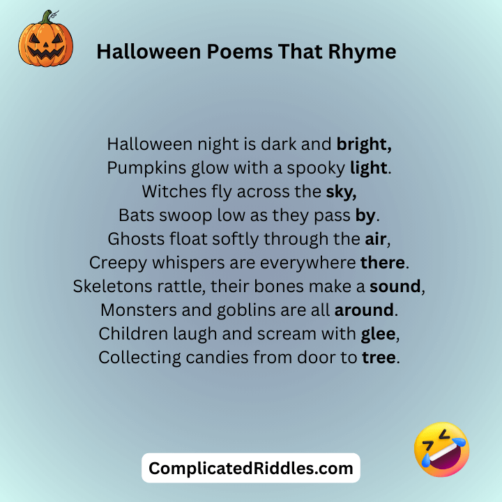Halloween Poems That Rhyme