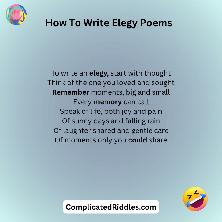 How To Write Elegy Poems