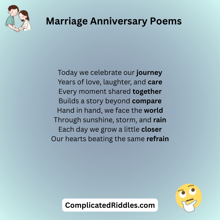 Marriage Anniversary Poems