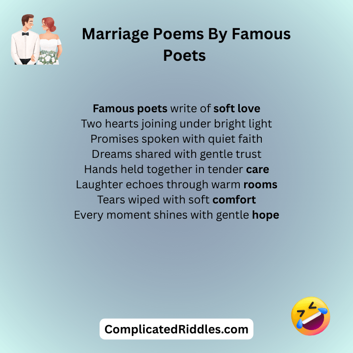 Marriage Poems By Famous Poets